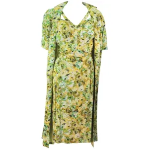 PEGGY HUNT 1960s Structured Bust Dress and Coat Ensemble Size 2