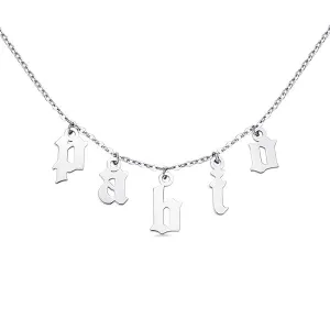 Personalized Letter Choker Necklace Sterling Silver
