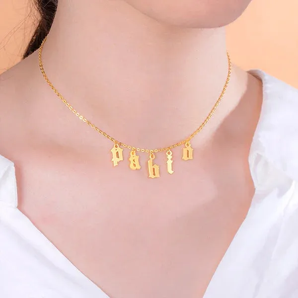 Personalized Letter Choker Necklace Sterling Silver