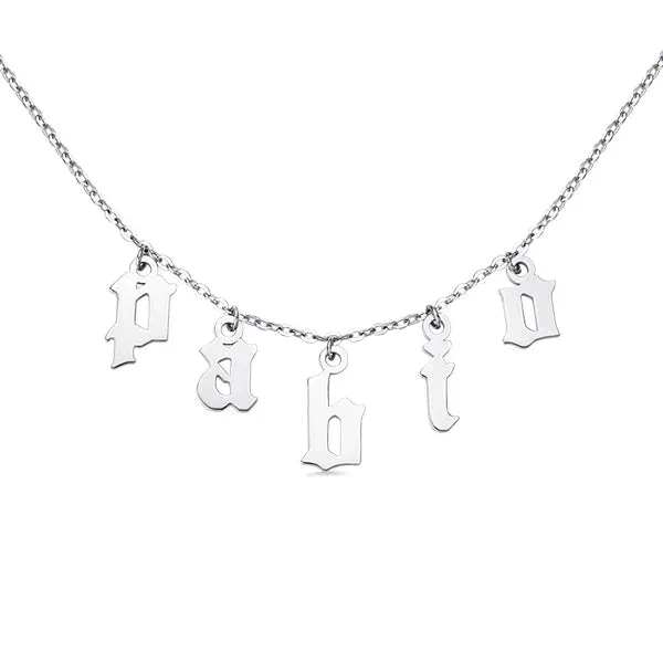 Personalized Letter Choker Necklace Sterling Silver
