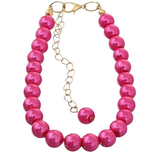 Pink Faux Pearl Beaded Bracelet