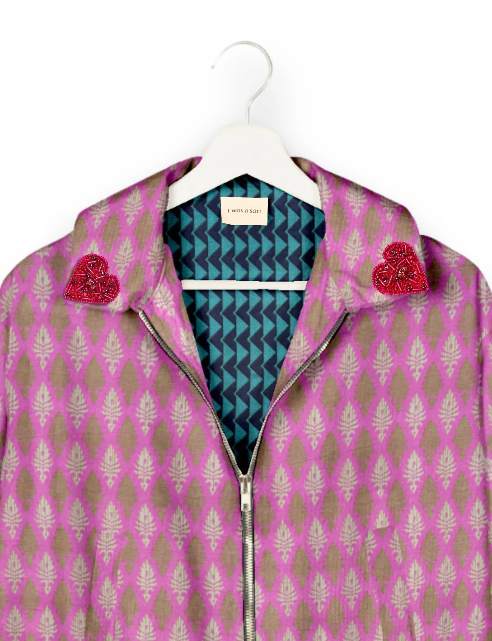 PINK HEART BOMBER JACKET