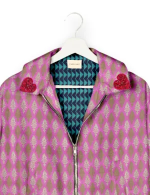 PINK HEART BOMBER JACKET