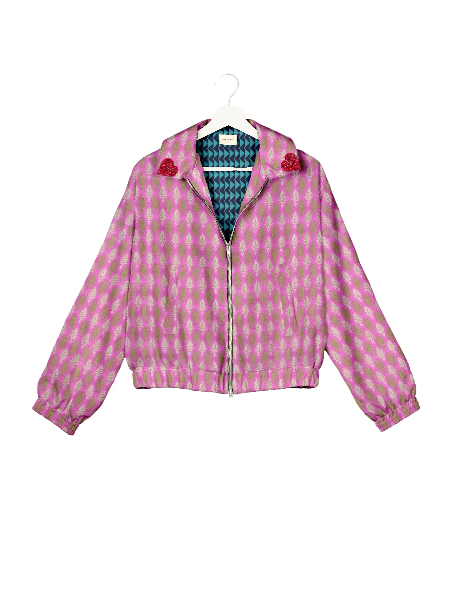 PINK HEART BOMBER JACKET