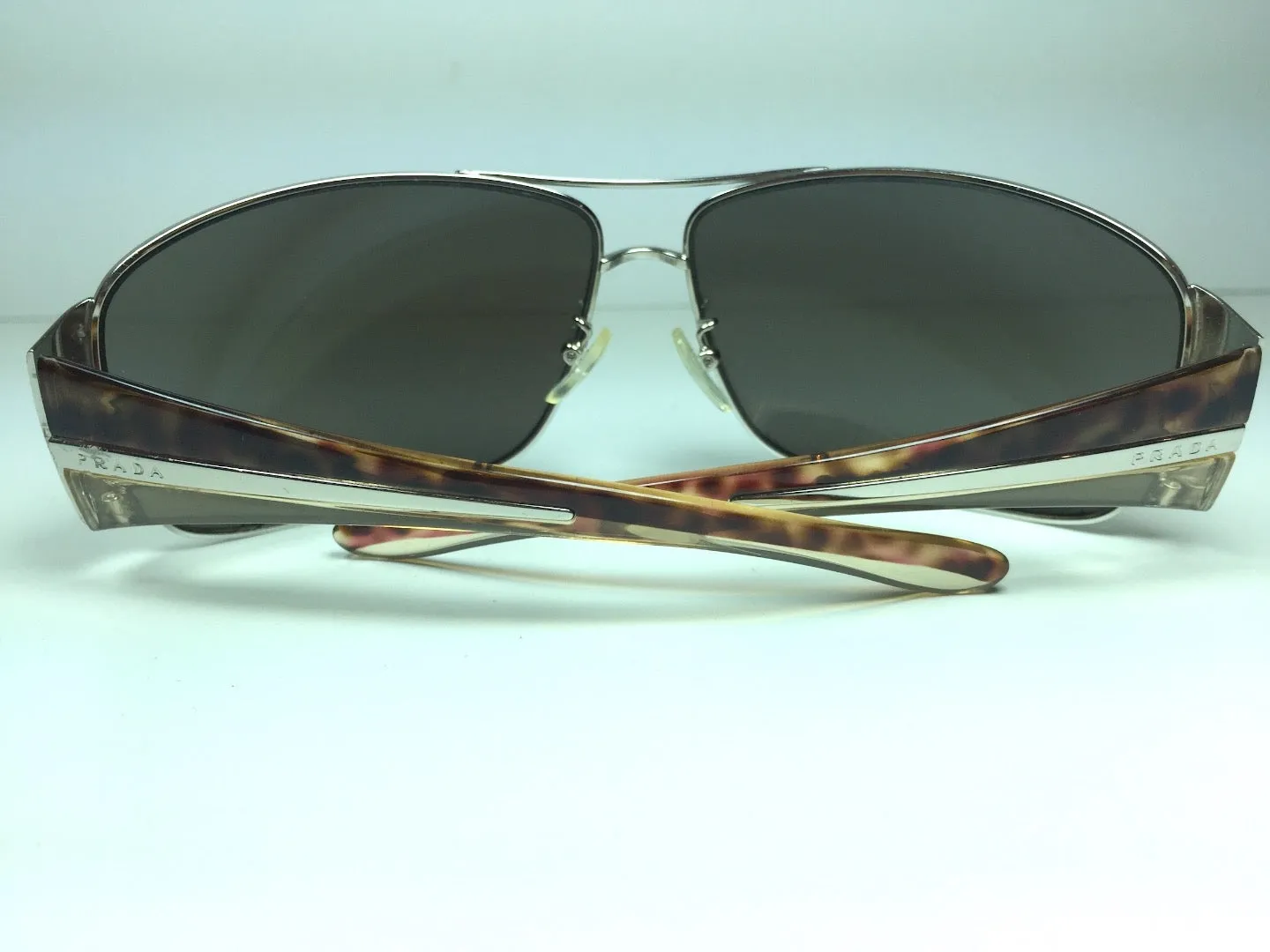 PRADA Aviator Sunglasses w/ Metal & Tortoise Detail Frames