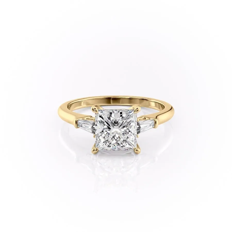 Princess Cut Moissanite, Traditional Classic Design