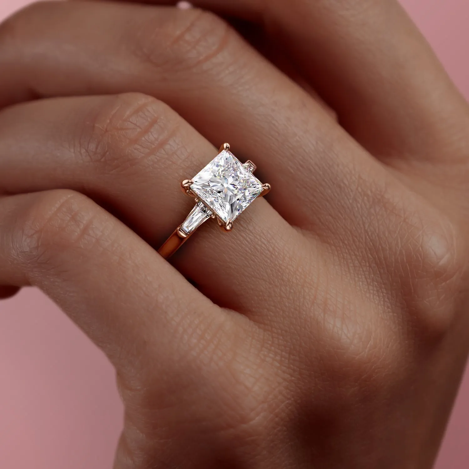 Princess Cut Moissanite, Traditional Classic Design