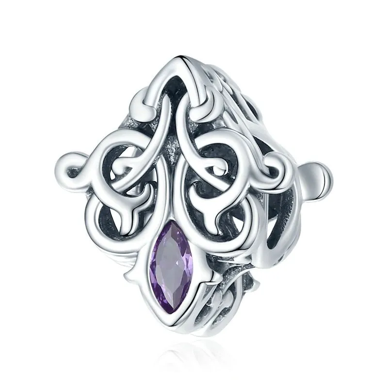 Purple Diamond Punk Beads and Love Drop Charms