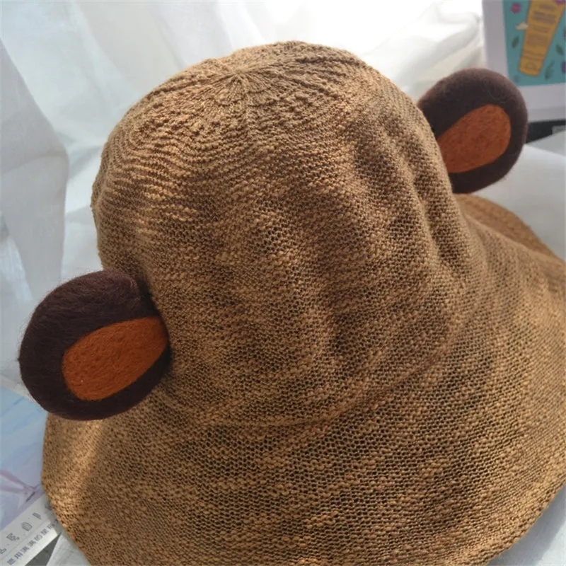 "HANDMADE WOOL FELT BEAR EARS" FISHERMAN HAT K110710