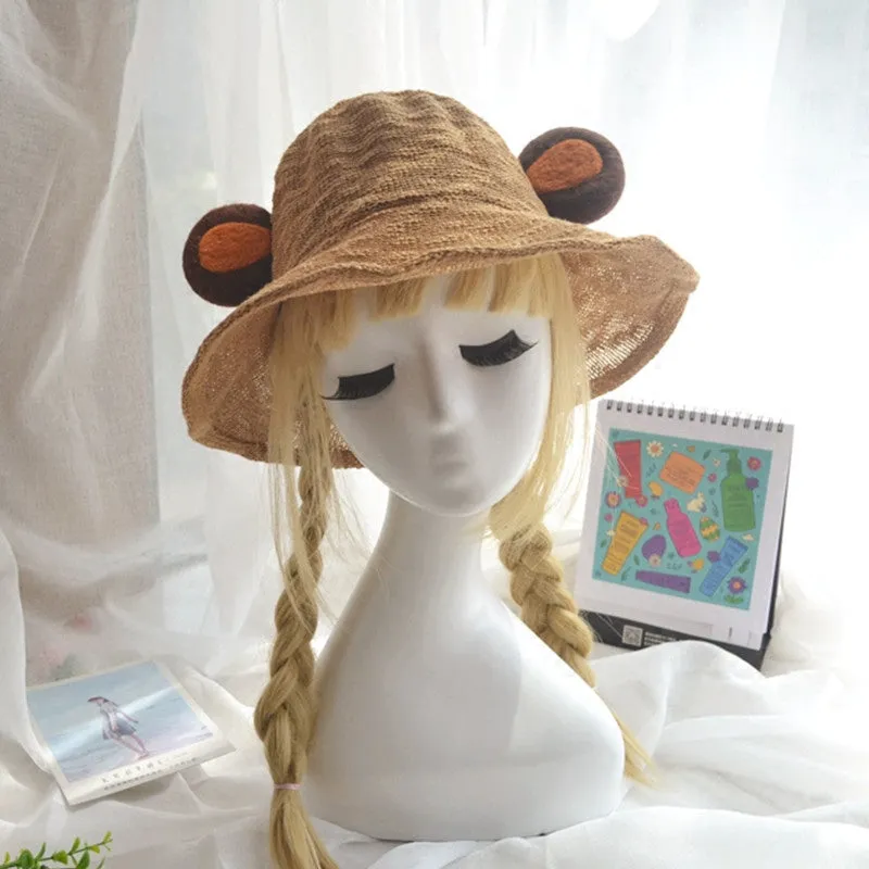 "HANDMADE WOOL FELT BEAR EARS" FISHERMAN HAT K110710