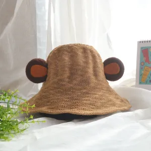 "HANDMADE WOOL FELT BEAR EARS" FISHERMAN HAT K110710