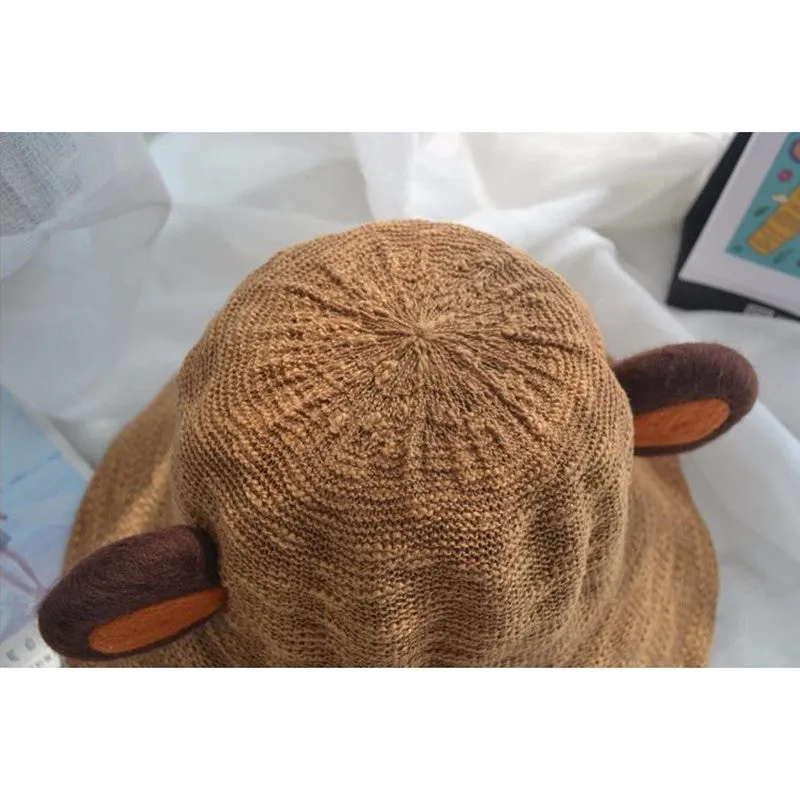 "HANDMADE WOOL FELT BEAR EARS" FISHERMAN HAT K110710