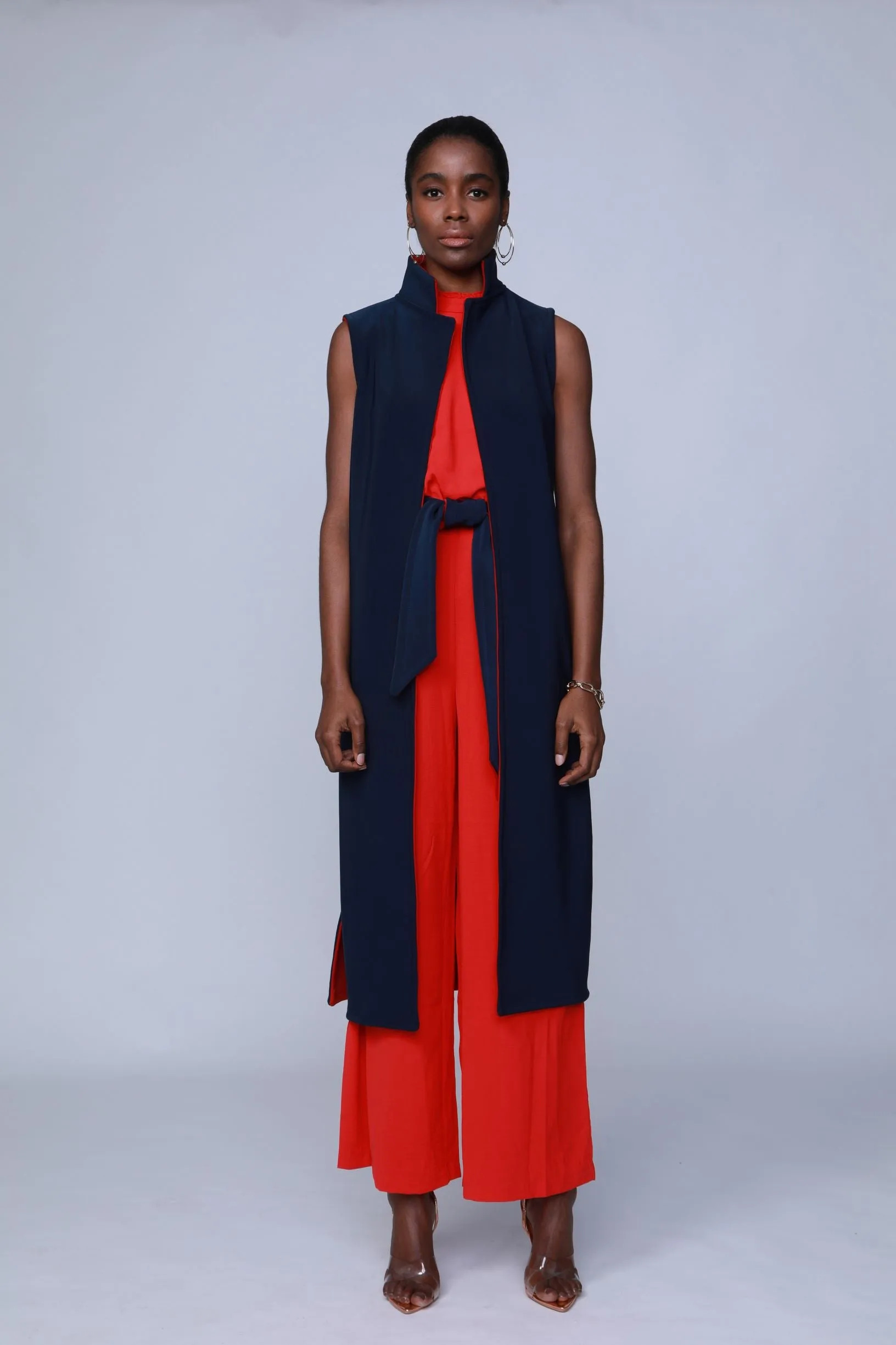 Rakina - Navy/Red Reversible Duster