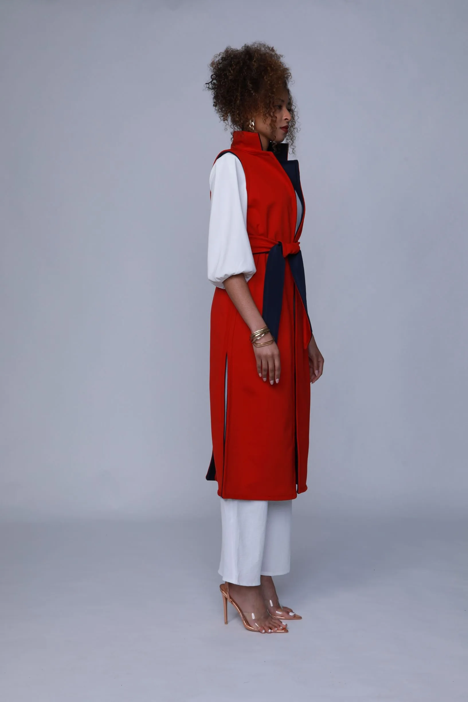 Rakina - Navy/Red Reversible Duster