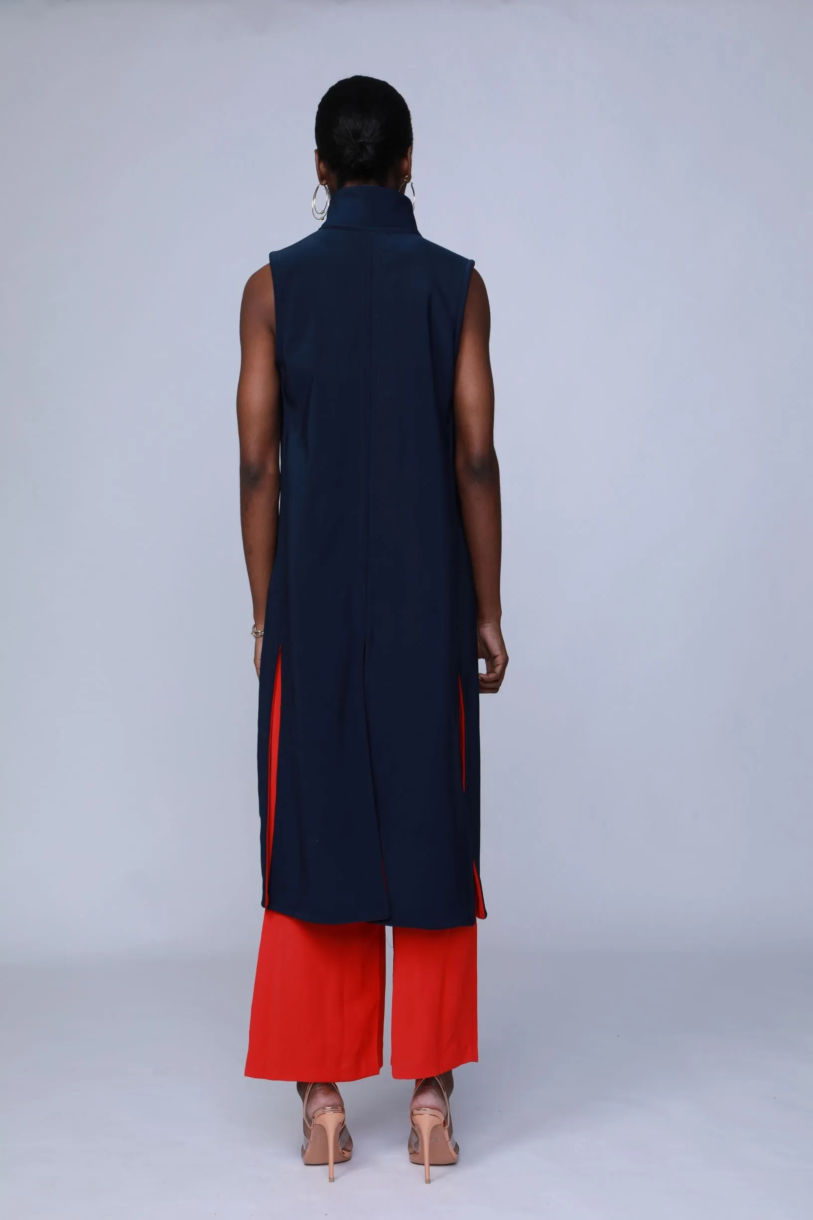 Rakina - Navy/Red Reversible Duster