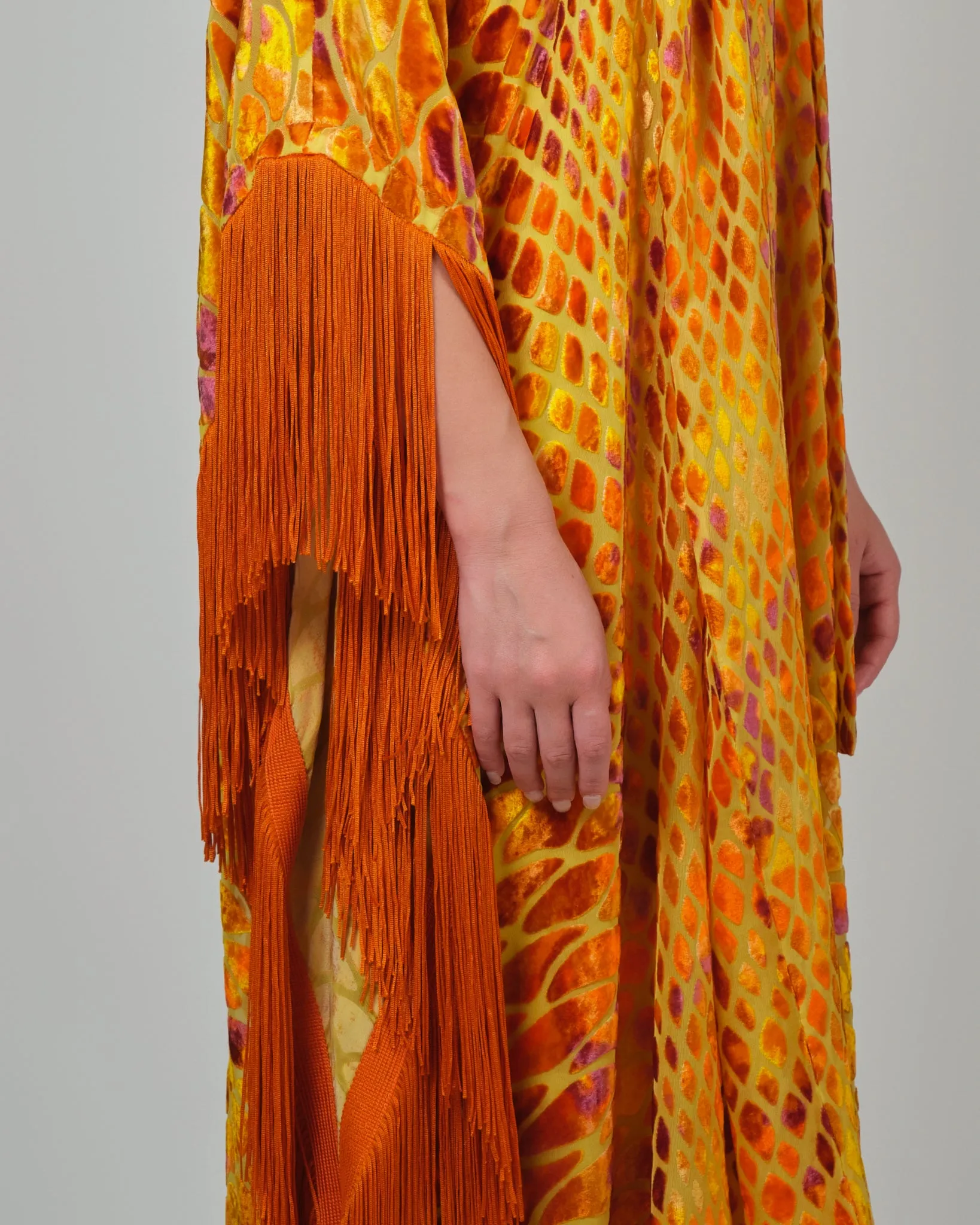 RAM25 ALAIA ORANGE DEVORE KAFTAN