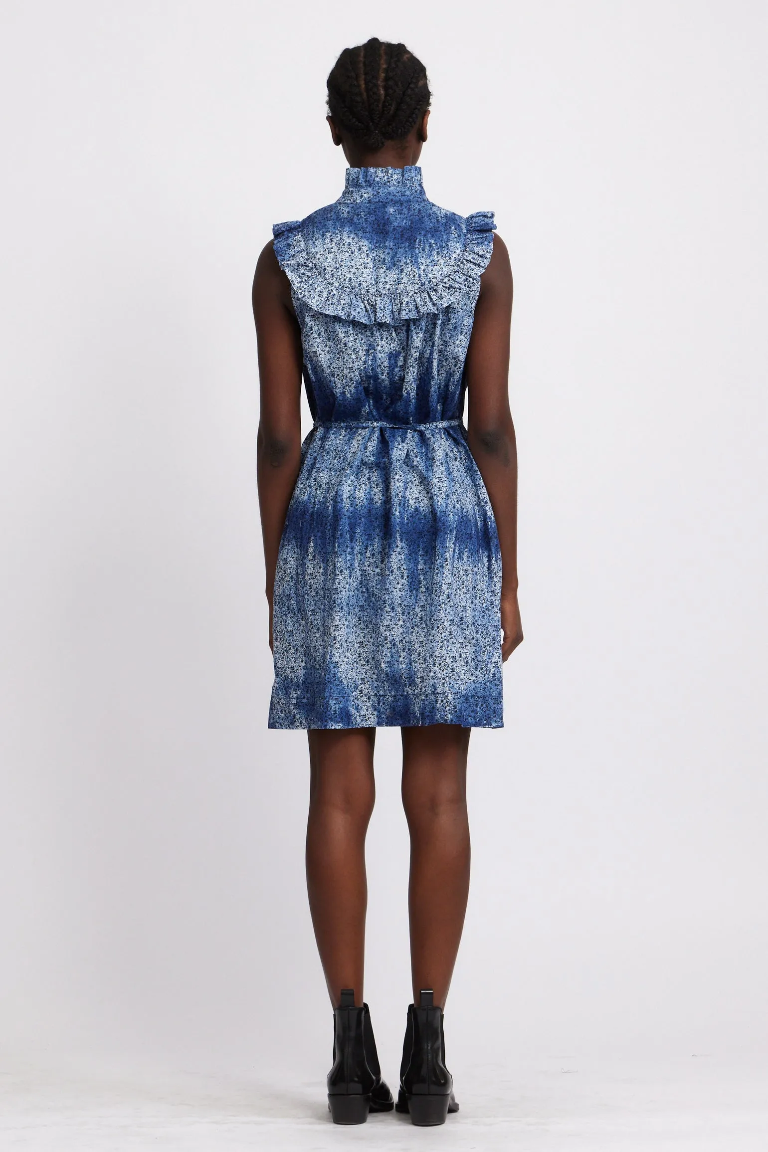 Raquel Allegra Dapples and Stripes Liberty Print Prairie Dress