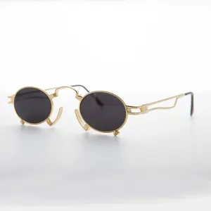 Rare Vintage Steampunk Sunglass with Metal Nose Piece - Jules