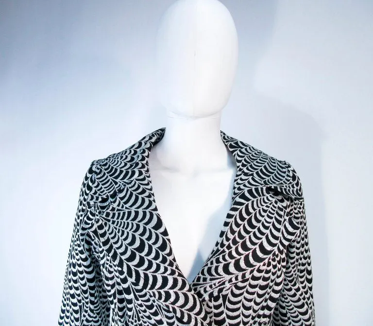RICCO CALIFORNIA Black & Silver Psychedelic Maxi Coat Size Size 2