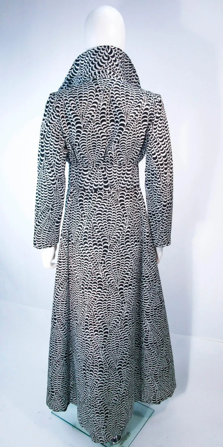 RICCO CALIFORNIA Black & Silver Psychedelic Maxi Coat Size Size 2