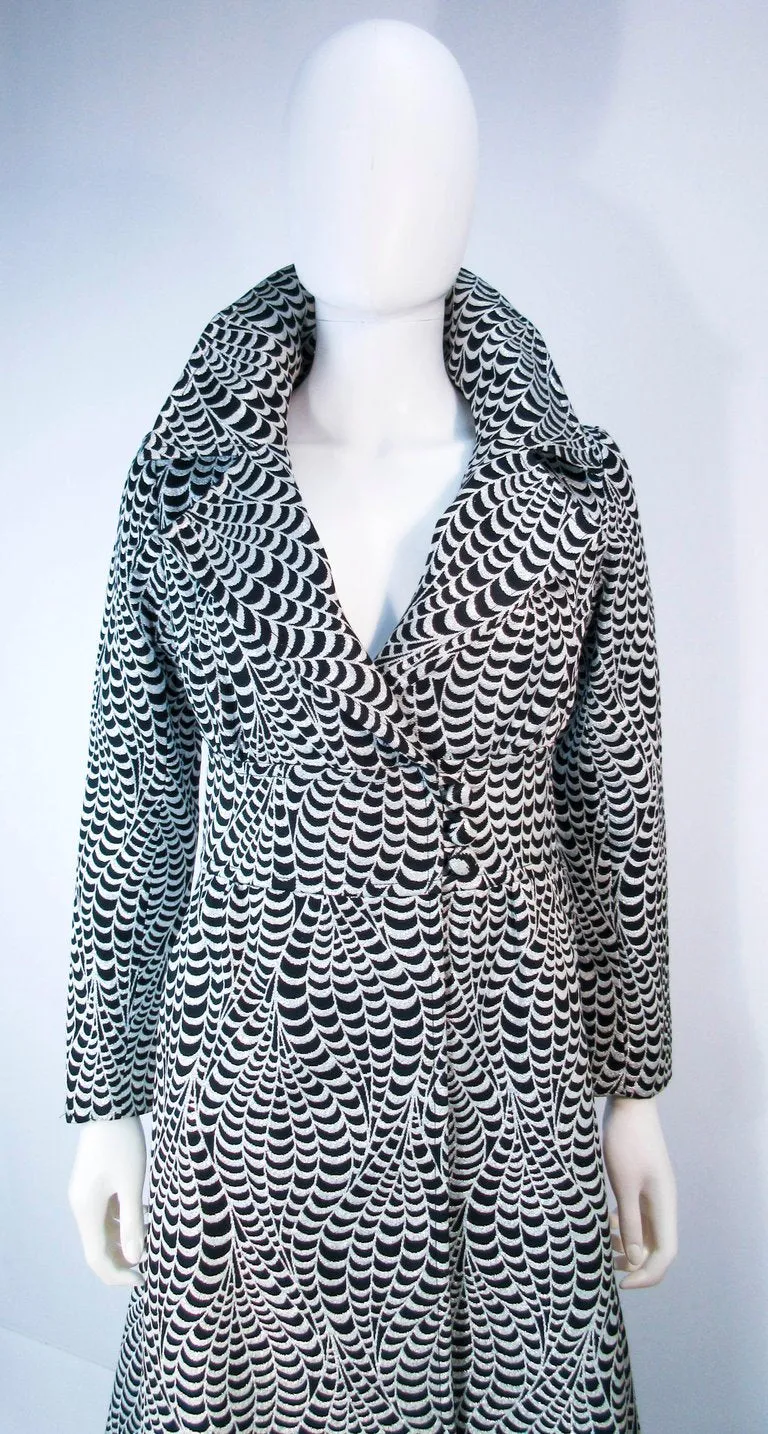 RICCO CALIFORNIA Black & Silver Psychedelic Maxi Coat Size Size 2