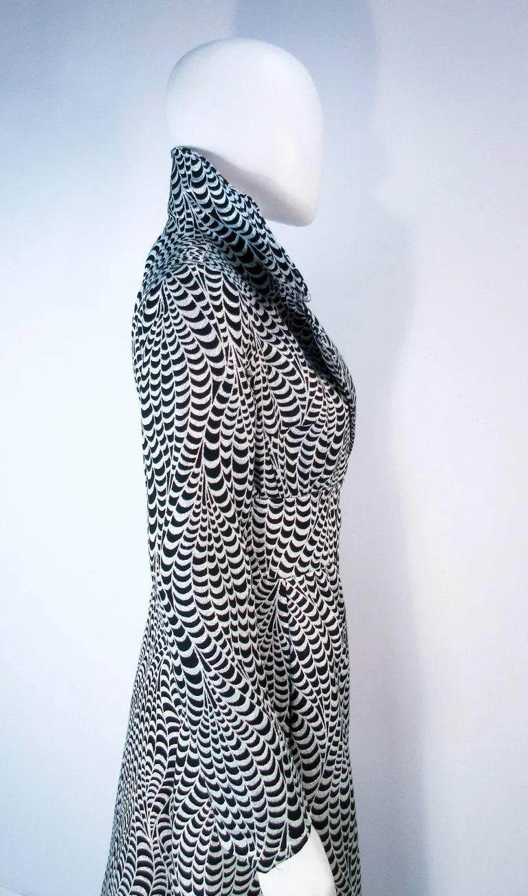 RICCO CALIFORNIA Black & Silver Psychedelic Maxi Coat Size Size 2