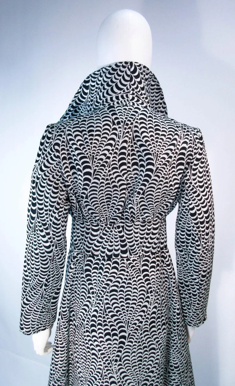 RICCO CALIFORNIA Black & Silver Psychedelic Maxi Coat Size Size 2
