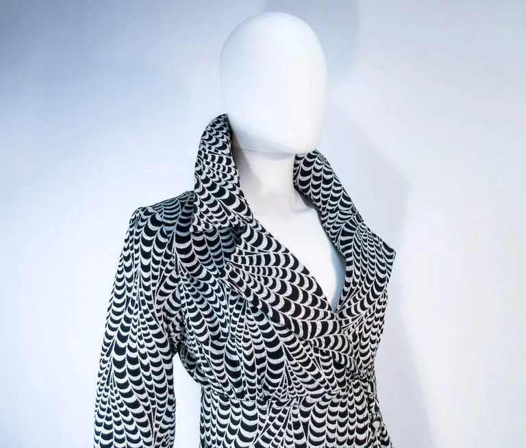 RICCO CALIFORNIA Black & Silver Psychedelic Maxi Coat Size Size 2