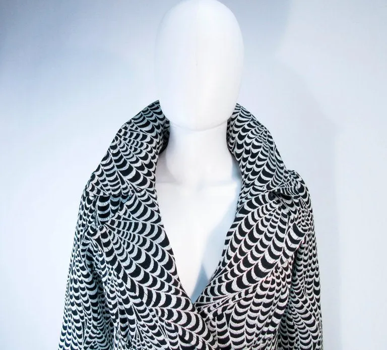 RICCO CALIFORNIA Black & Silver Psychedelic Maxi Coat Size Size 2