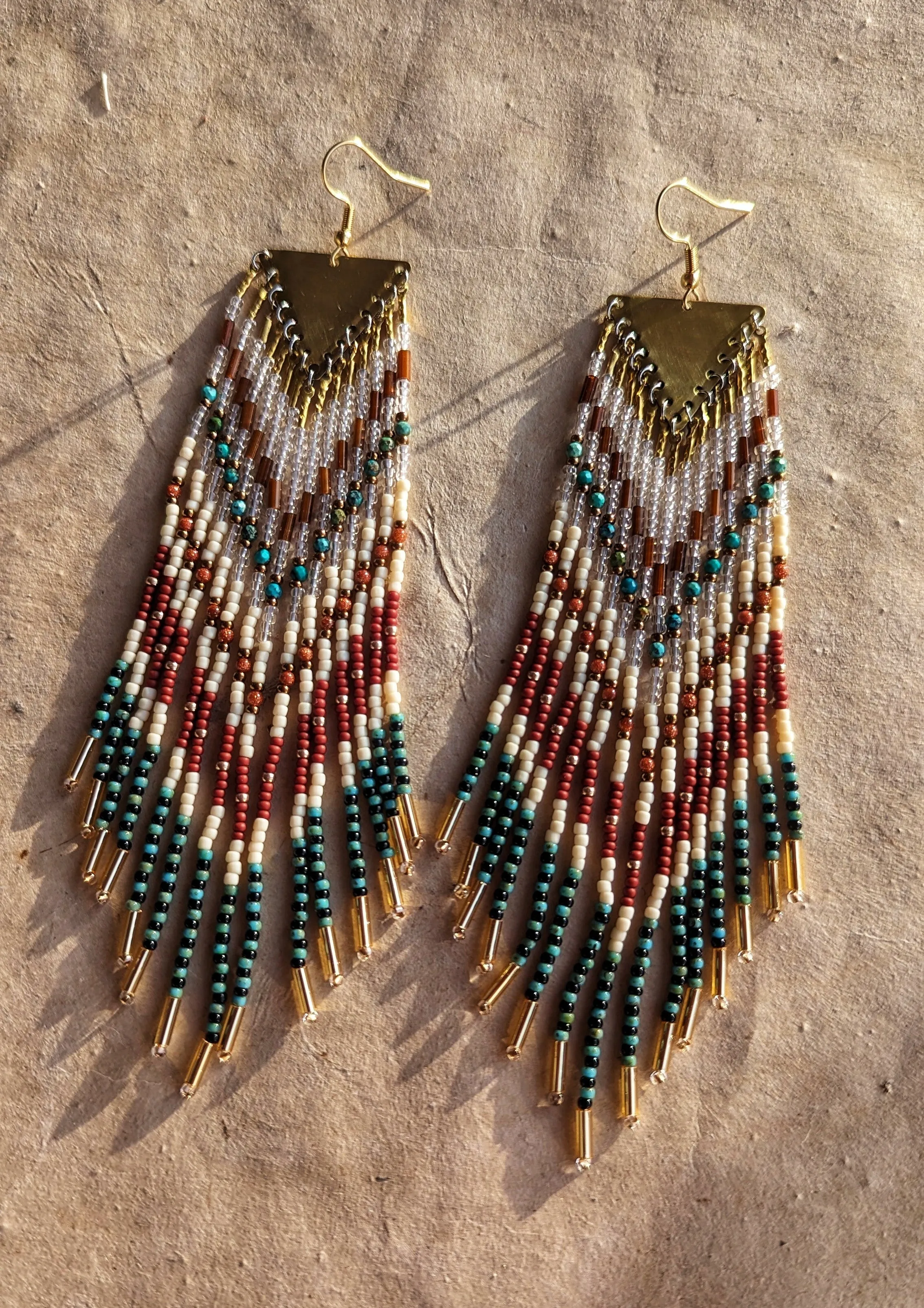 Rigoberta Turquoise Beaded Earrings
