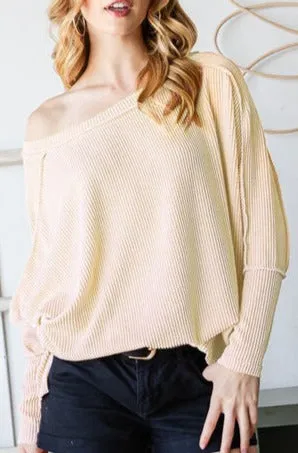 Riley Exposed Seam Lantern Sleeve Top - Online Exclusive