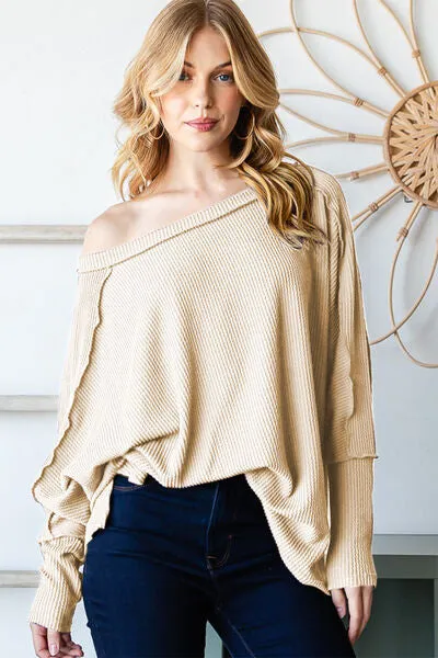 Riley Exposed Seam Lantern Sleeve Top - Online Exclusive