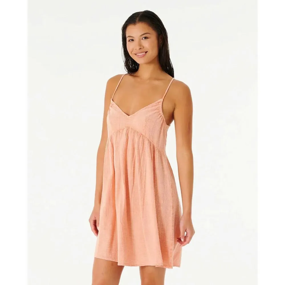 RIP CURL CLASSIC SURF COVER UP DRESS LIGHT CORAL