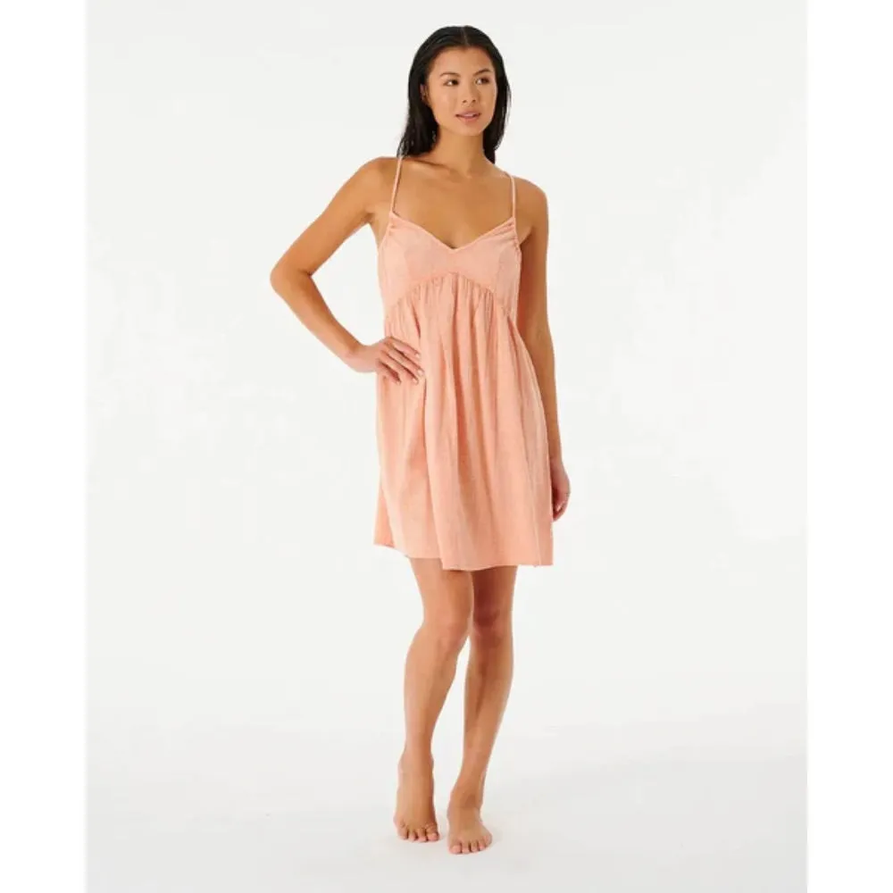 RIP CURL CLASSIC SURF COVER UP DRESS LIGHT CORAL