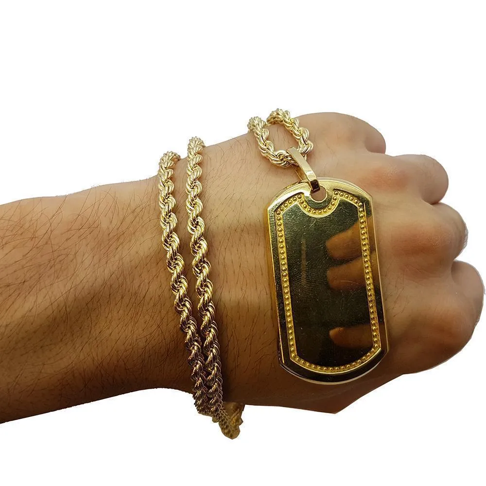 Rope Chain 4.0MM 10K With Armytag en OR 10K MNG-027