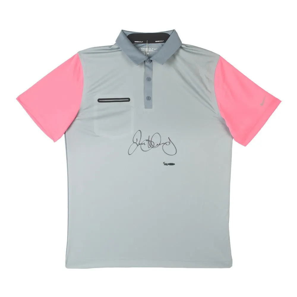 Rory McIlroy Autographed Grey, Pink and Silver Nike Polo