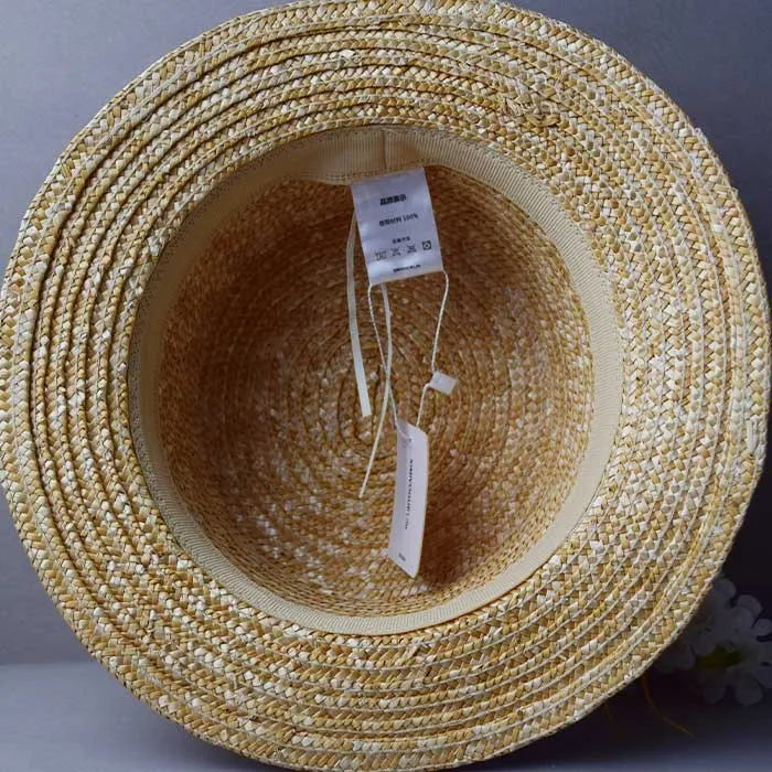 Rose Embroidery Kinemetric Straw Grass Cap For Fashionable Person's With High Classic Design And Good Qulaity