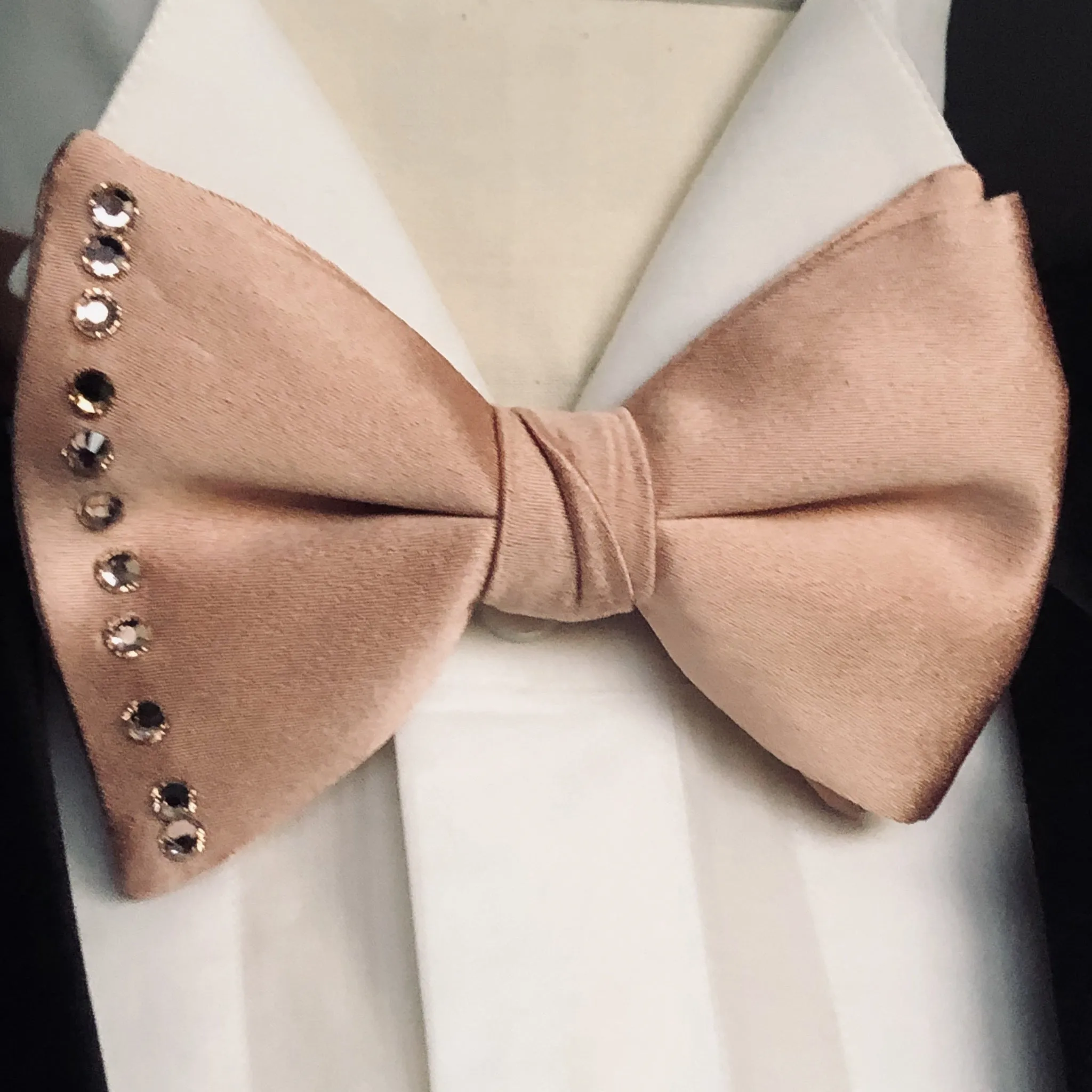 Rose Gold Bow Tie with Swarovski Crystals