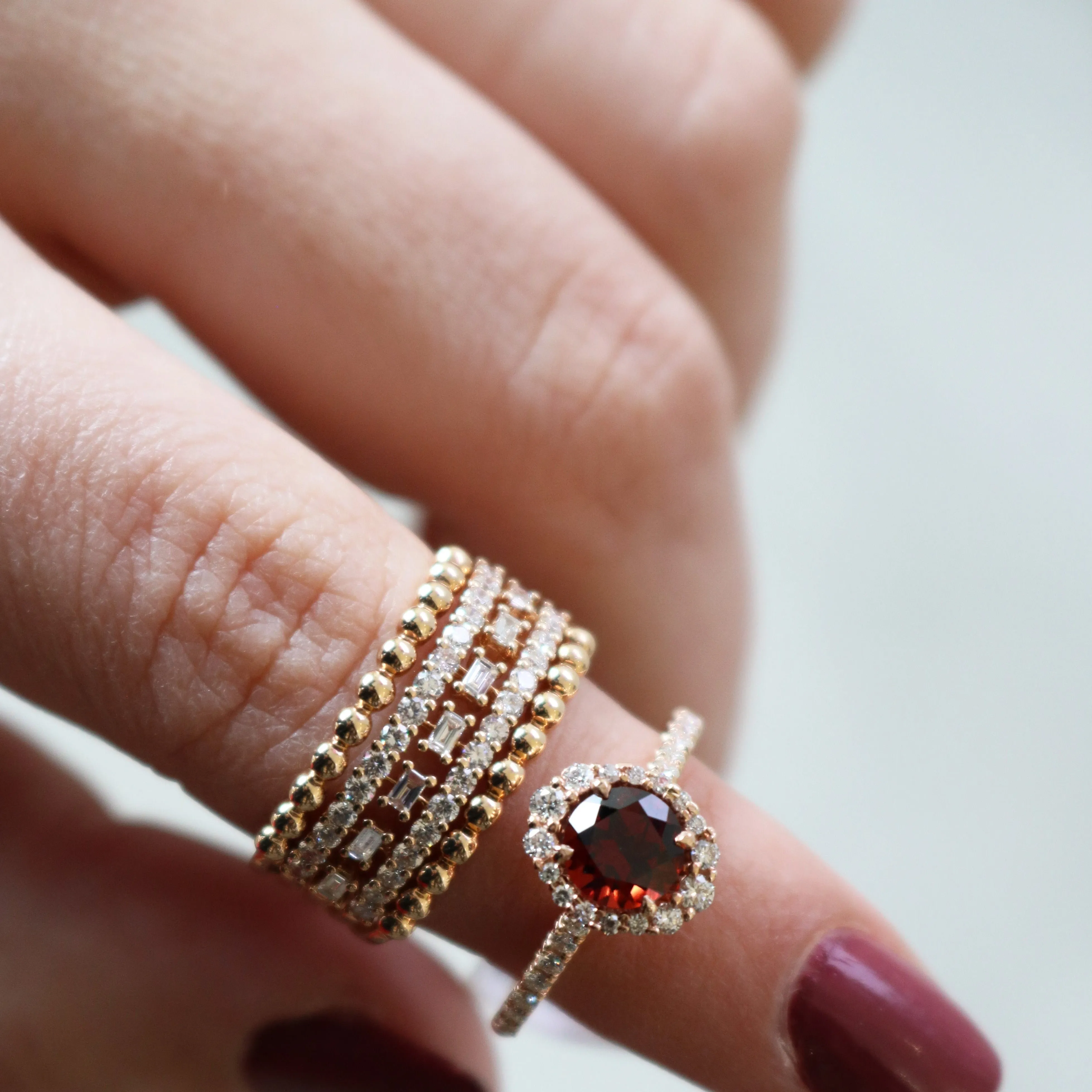 Round & Baguette Diamond Fashion Ring
