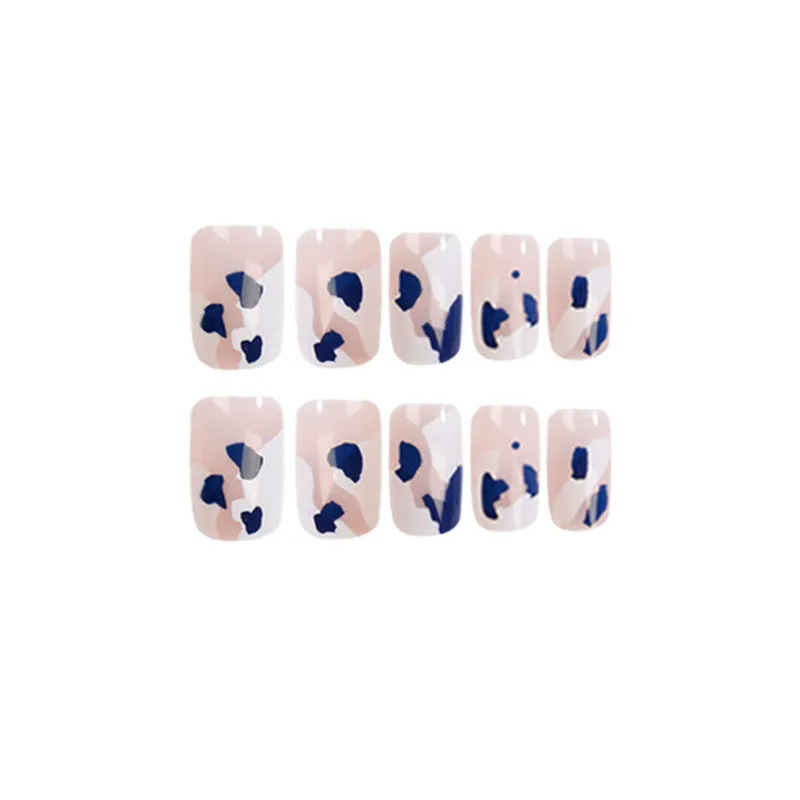 Round Blue and white cow pattern