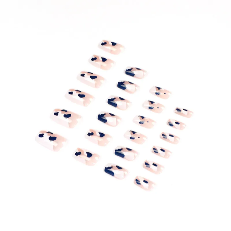 Round Blue and white cow pattern