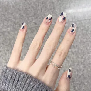Round Blue and white cow pattern