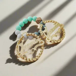 Round Circle Hoop Punk Style Customize Earrings