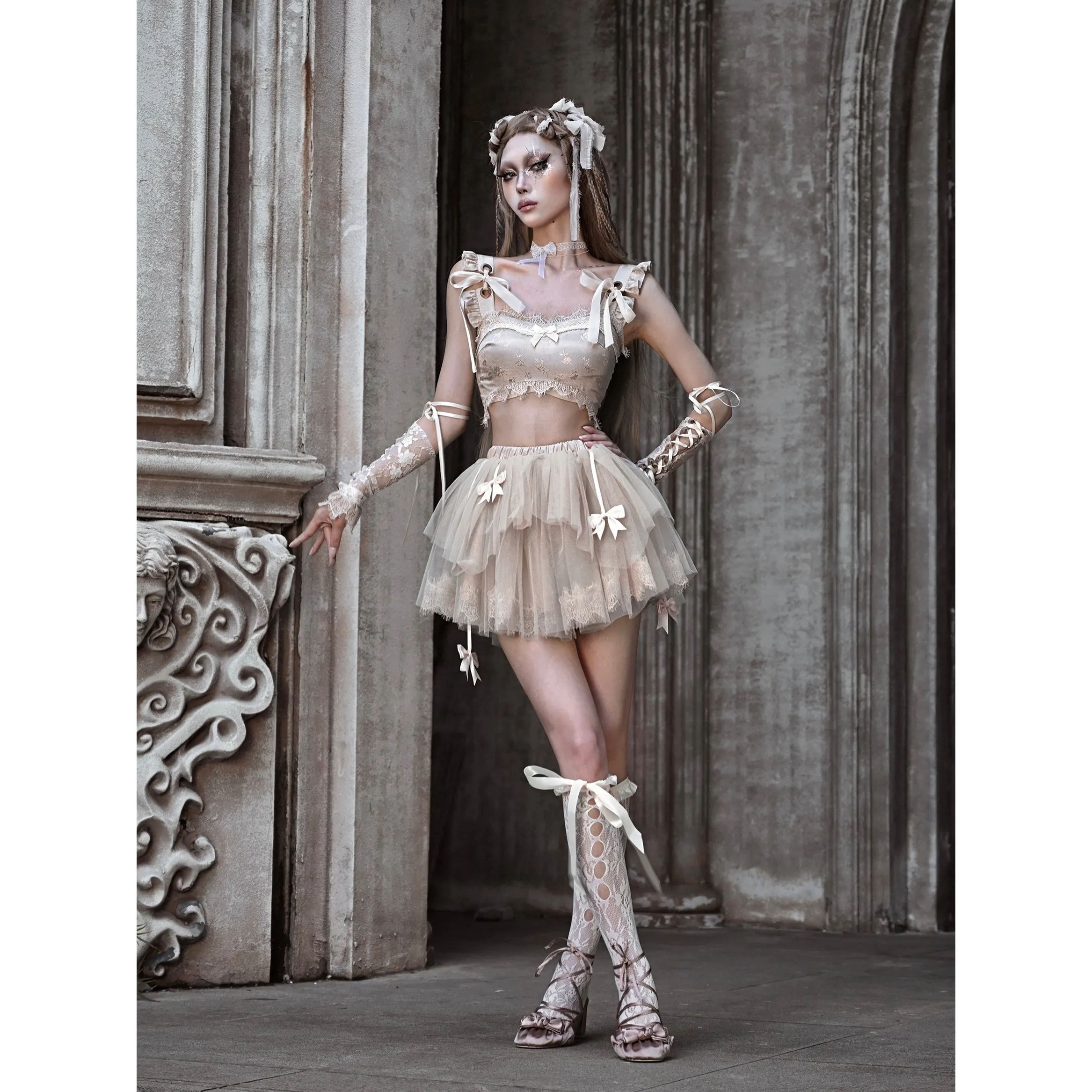 Royal Queen's Ribbon Mesh Skirt