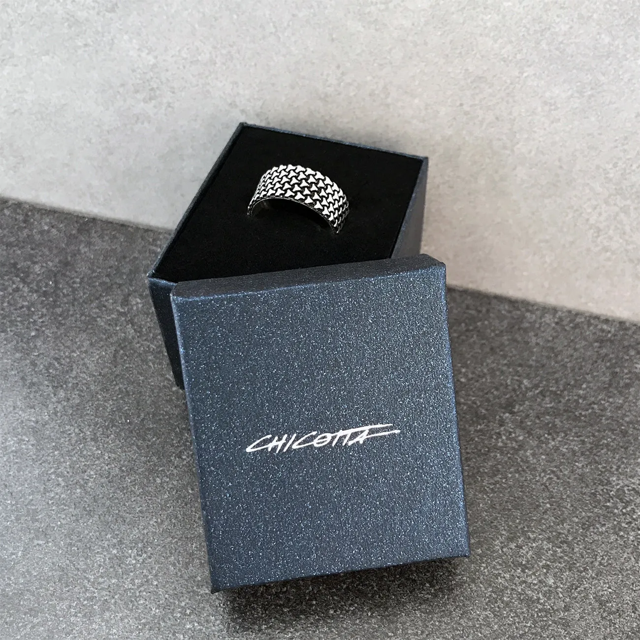 Rugged Design Solid Oxidized Sterling Silver Band Ring