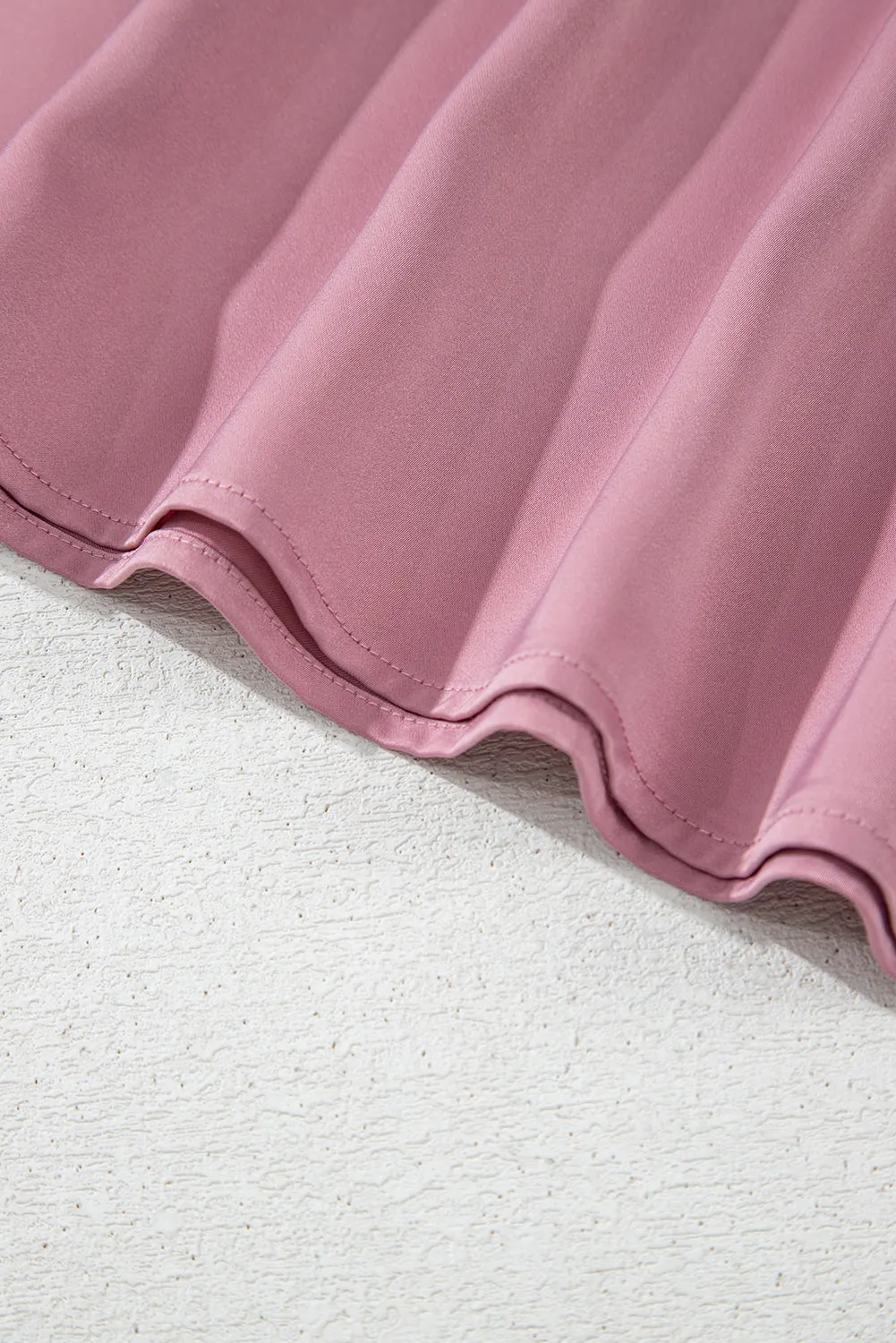Satin Ruffle Sleeve V Neck Blouse