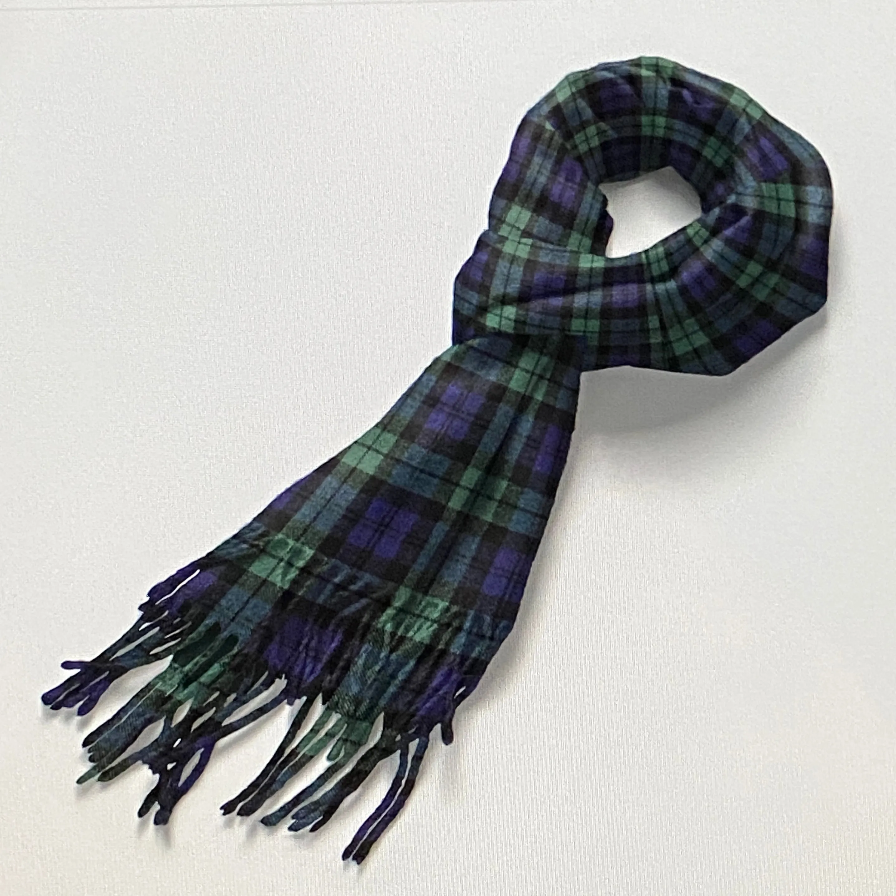 Scarf - Tartan - Green-Blue-Black