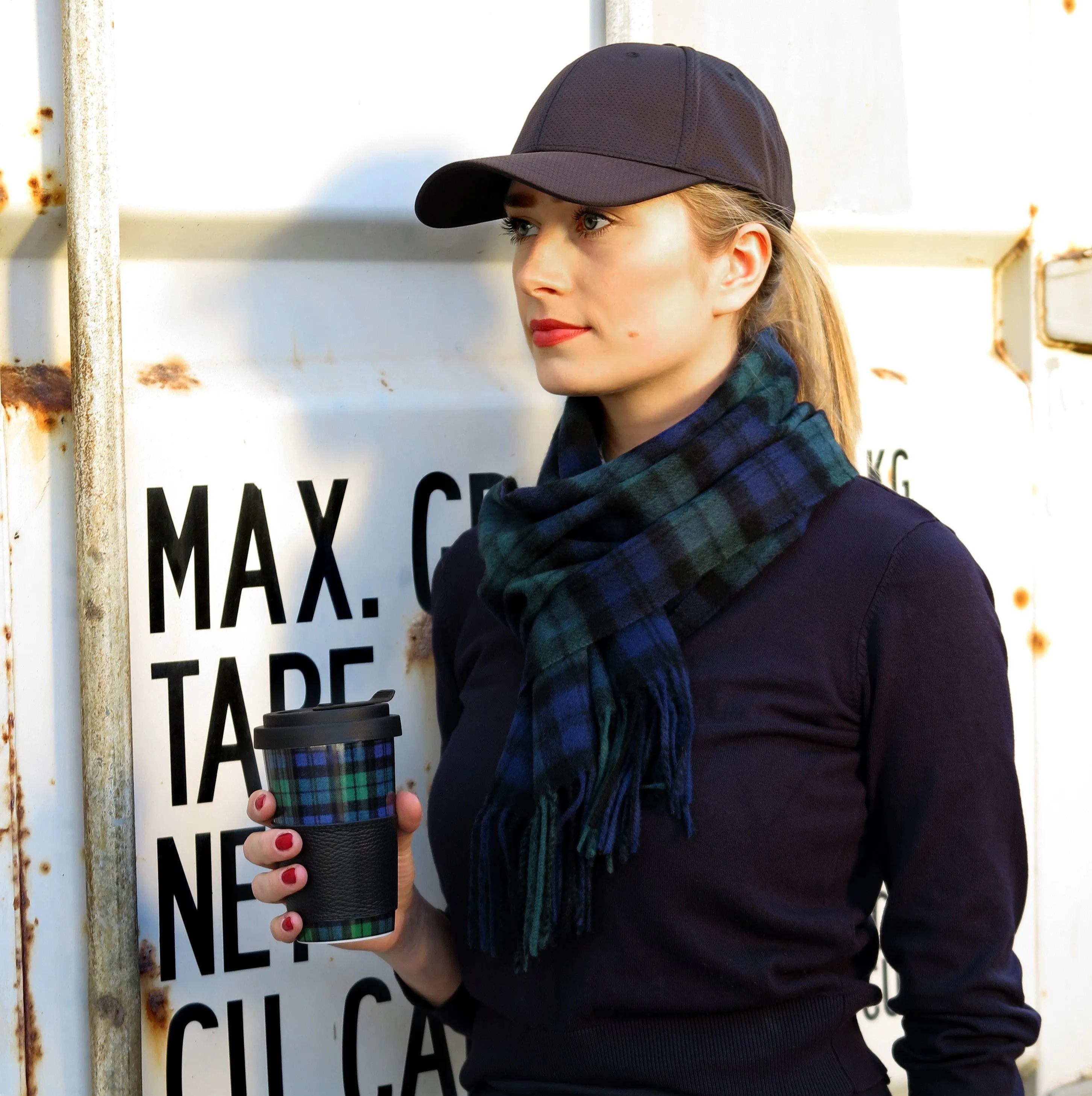 Scarf - Tartan - Green-Blue-Black
