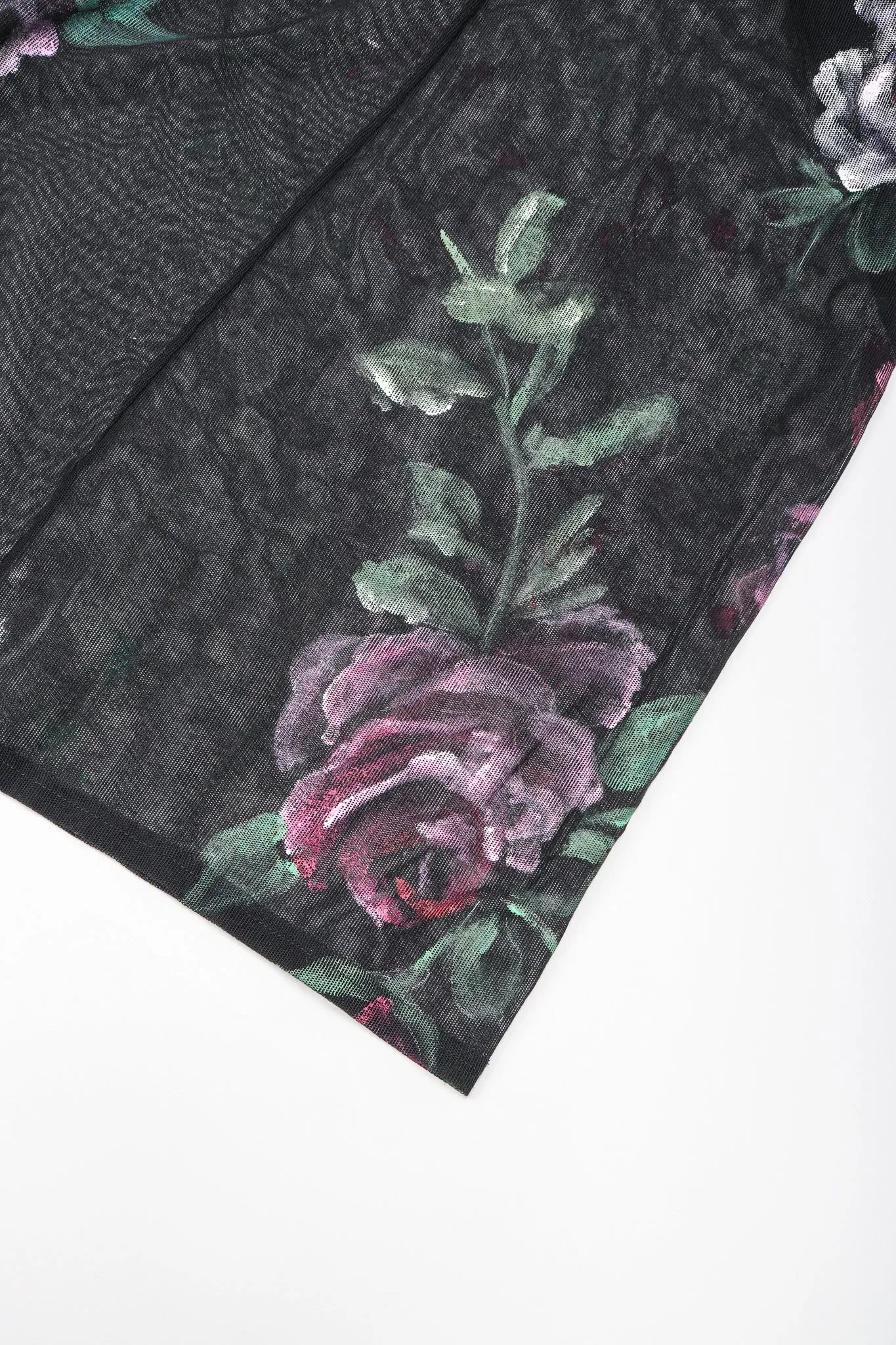 Sheer Floral Painted Mesh Dress