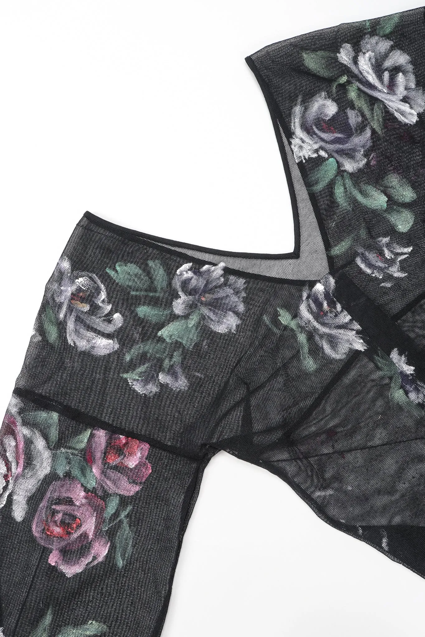 Sheer Floral Painted Mesh Dress